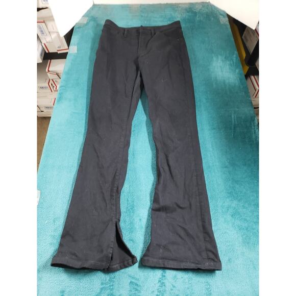Express Jeans Size 4 Short Black Stretch Pants Mid Rise Skyscraper Kick Bootcut - Picture 2 of 14